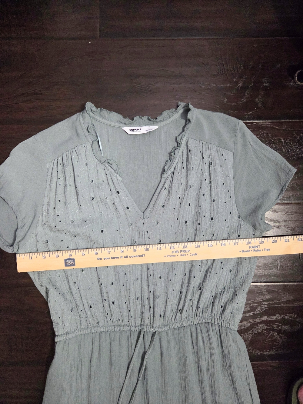 Sonoma Light Sage Boho Tiered Dress with Tassel Tie - Picture 8 of 10